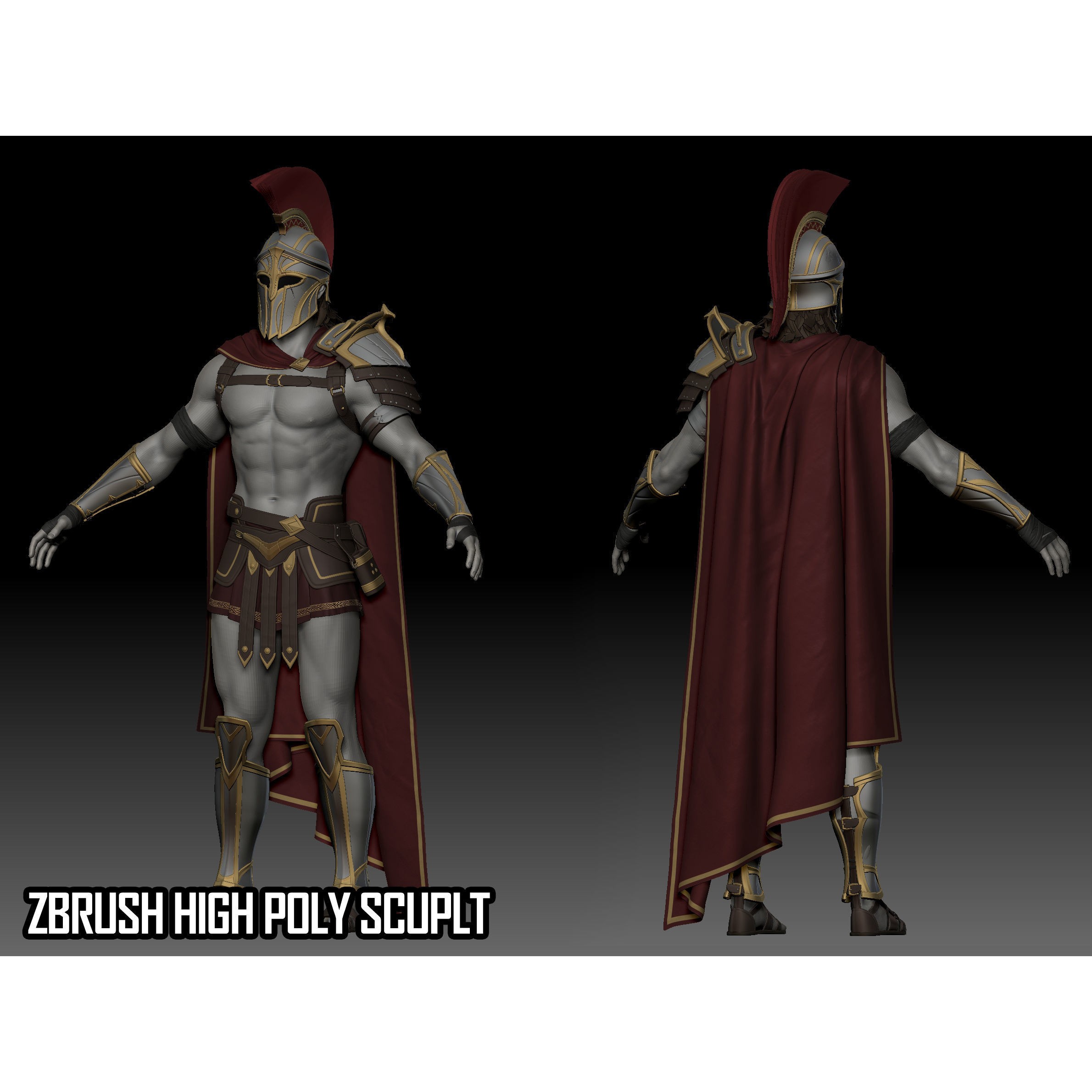 Spartan Hoplite - Low-Poly Game-Ready 3D Model - View 23
