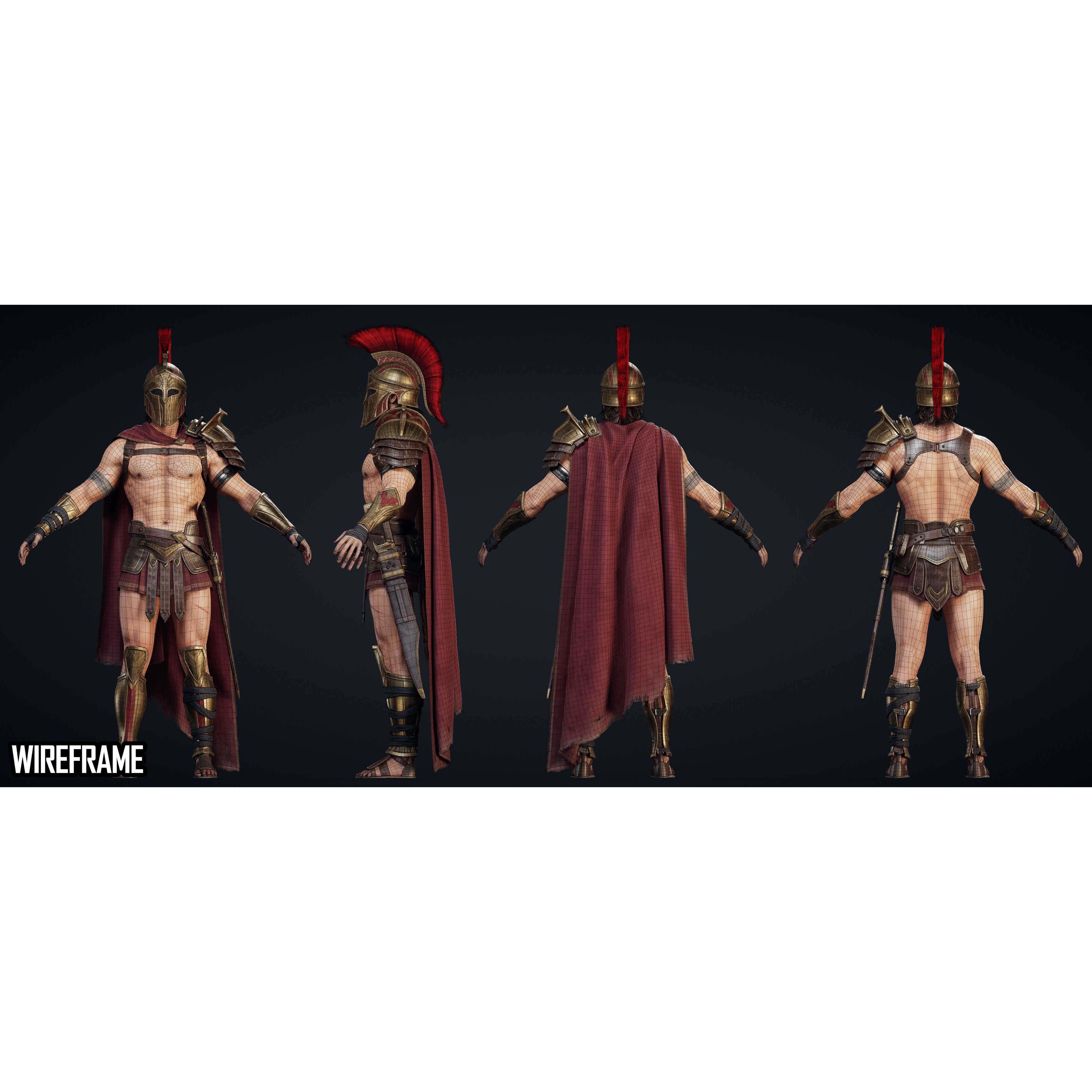 Spartan Hoplite - Low-Poly Game-Ready 3D Model - View 6