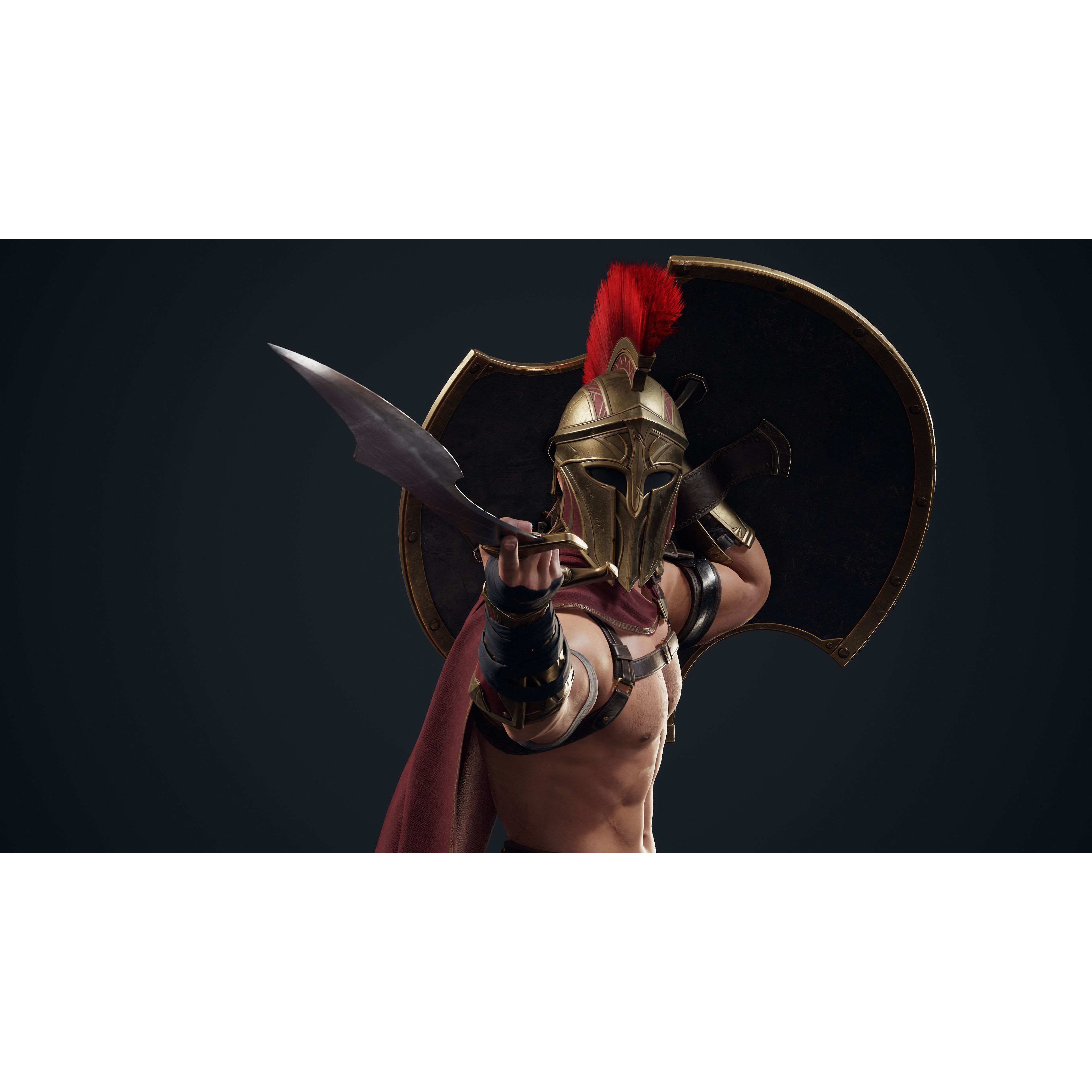 Spartan Hoplite - Low-Poly Game-Ready 3D Model - View 8