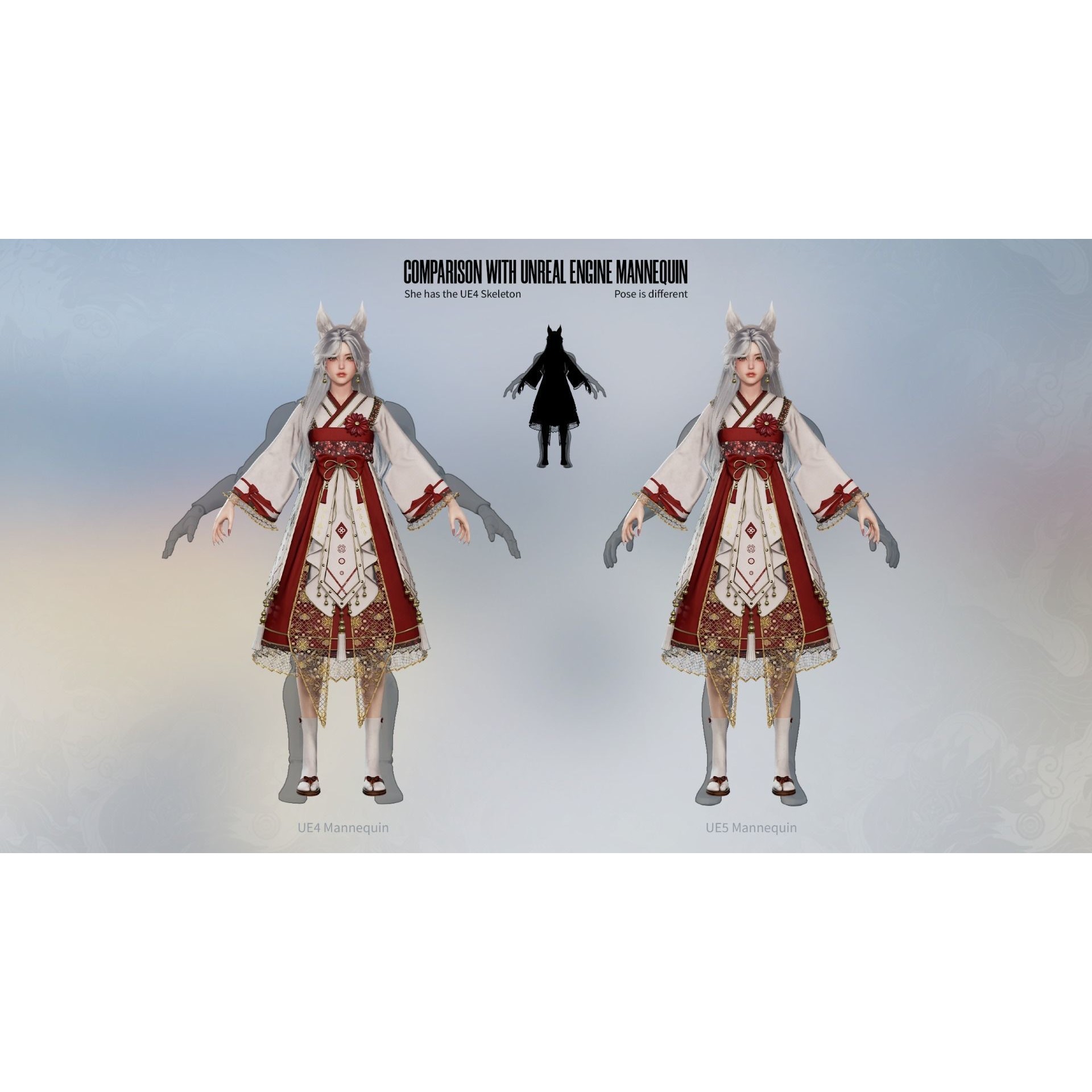 Kitsune Yuna - Low-Poly Game-Ready 3D Model - View 18