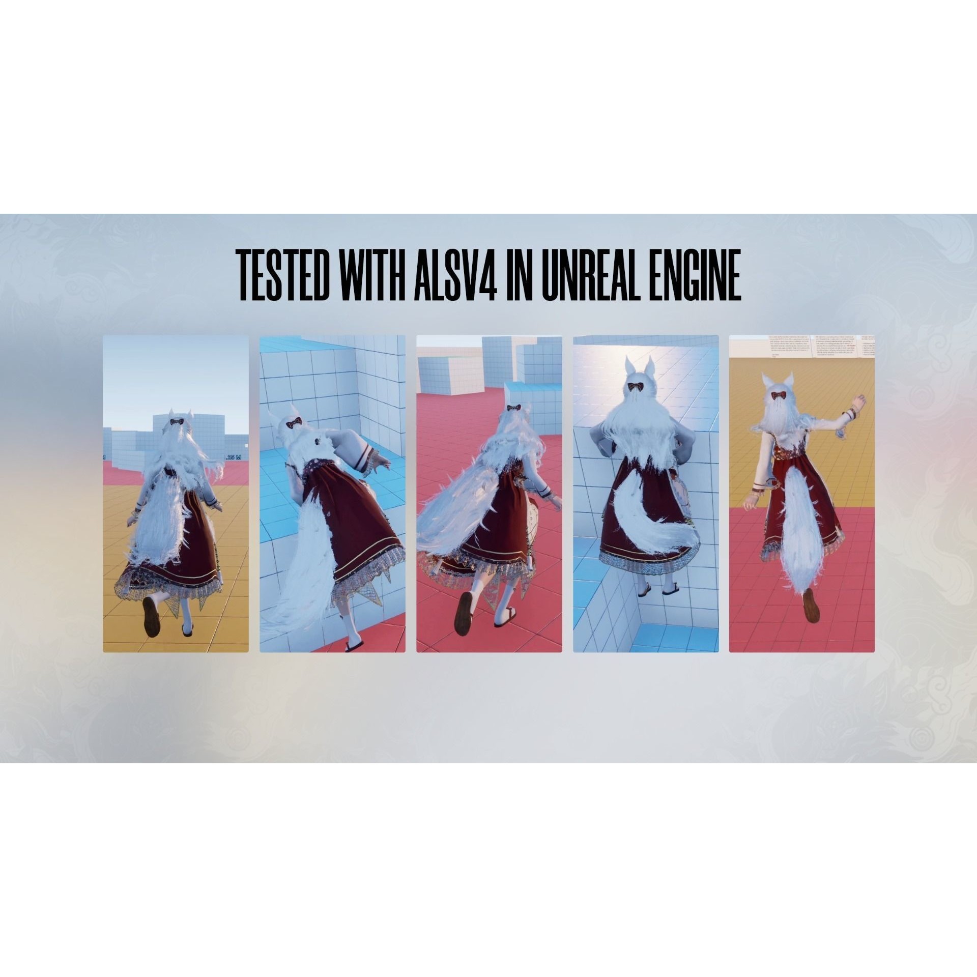 Kitsune Yuna - Low-Poly Game-Ready 3D Model - View 21