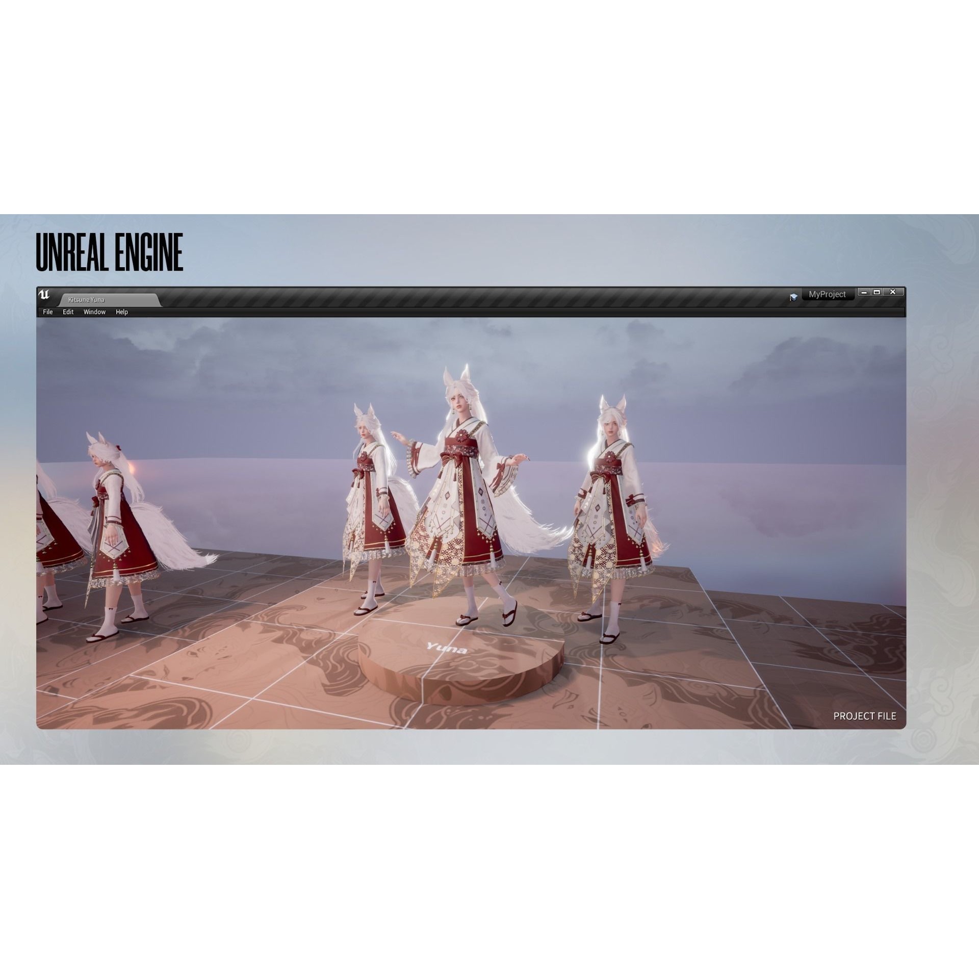 Kitsune Yuna - Low-Poly Game-Ready 3D Model - View 22