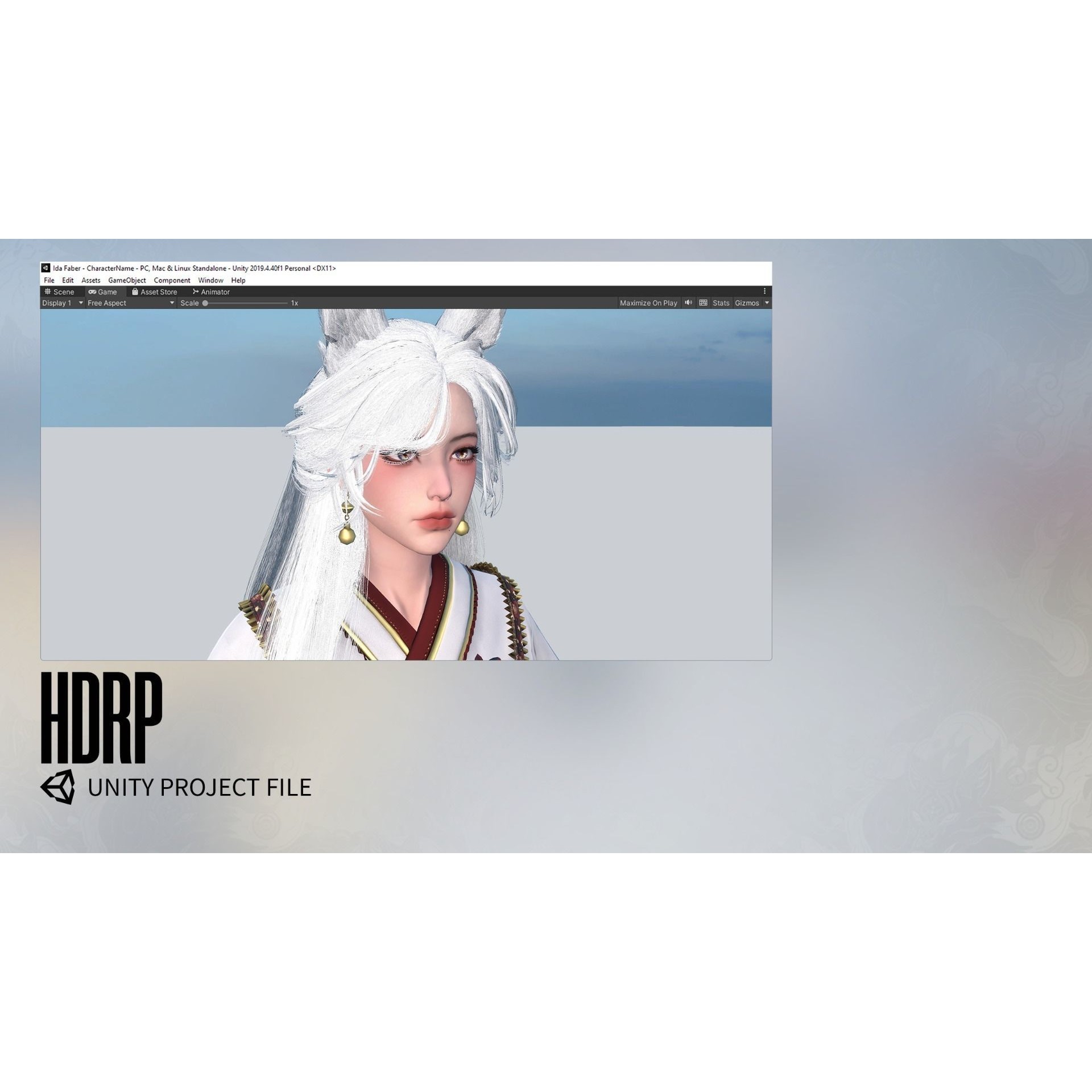 Kitsune Yuna - Low-Poly Game-Ready 3D Model - View 27