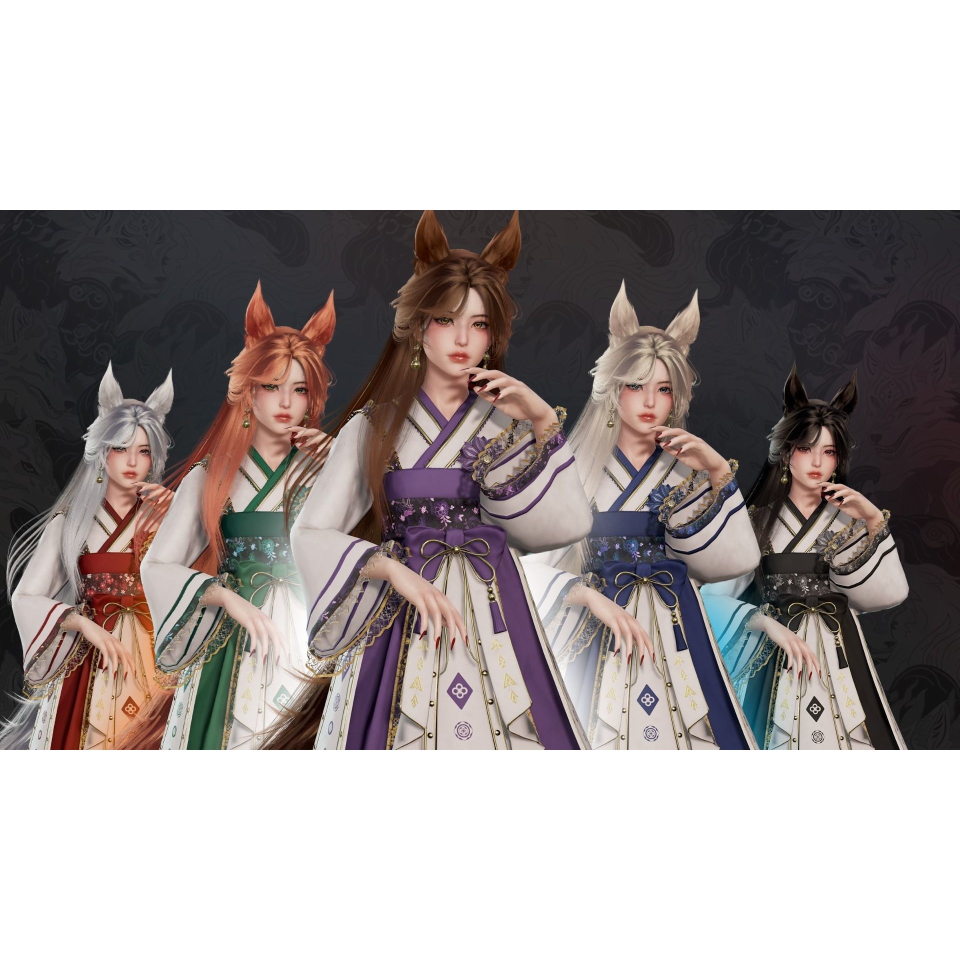 Kitsune Yuna - Low-Poly Game-Ready 3D Model - View 9