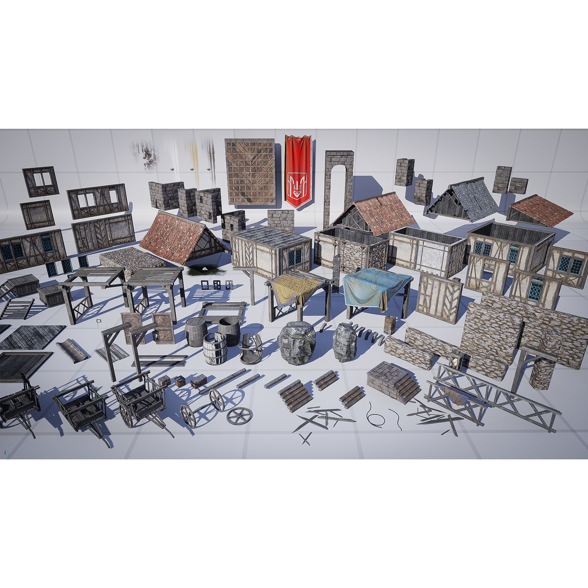 Fantasy MultiBundle Environment Kit - Low-Poly Game-Ready 3D Model - View 18