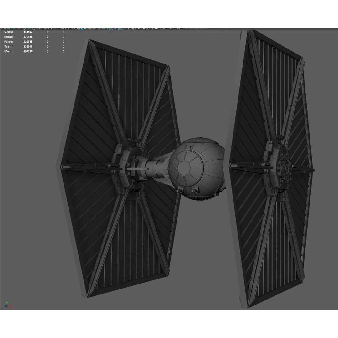 Star Wars Tie Fighter 3D Model – Low Poly Game Ready, FBX, OBJ - View 12