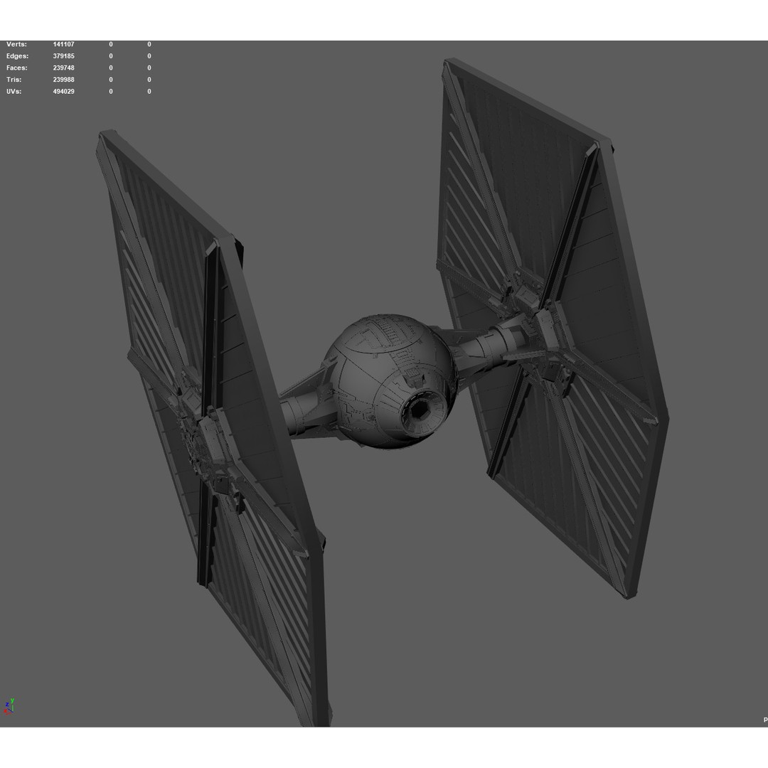 Star Wars Tie Fighter 3D Model – Low Poly Game Ready, FBX, OBJ - View 13