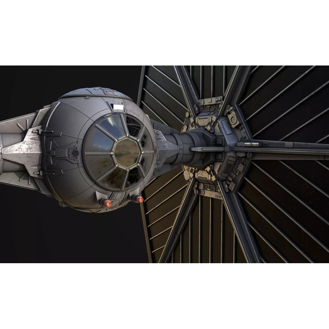 Star Wars Tie Fighter 3D Model – Low Poly Game Ready, FBX, OBJ - View 2