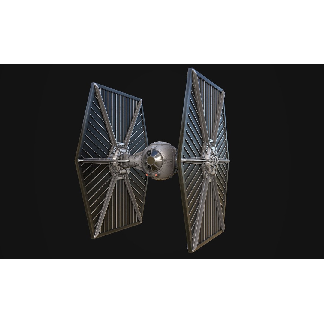 Star Wars Tie Fighter 3D Model – Low Poly Game Ready, FBX, OBJ - View 3