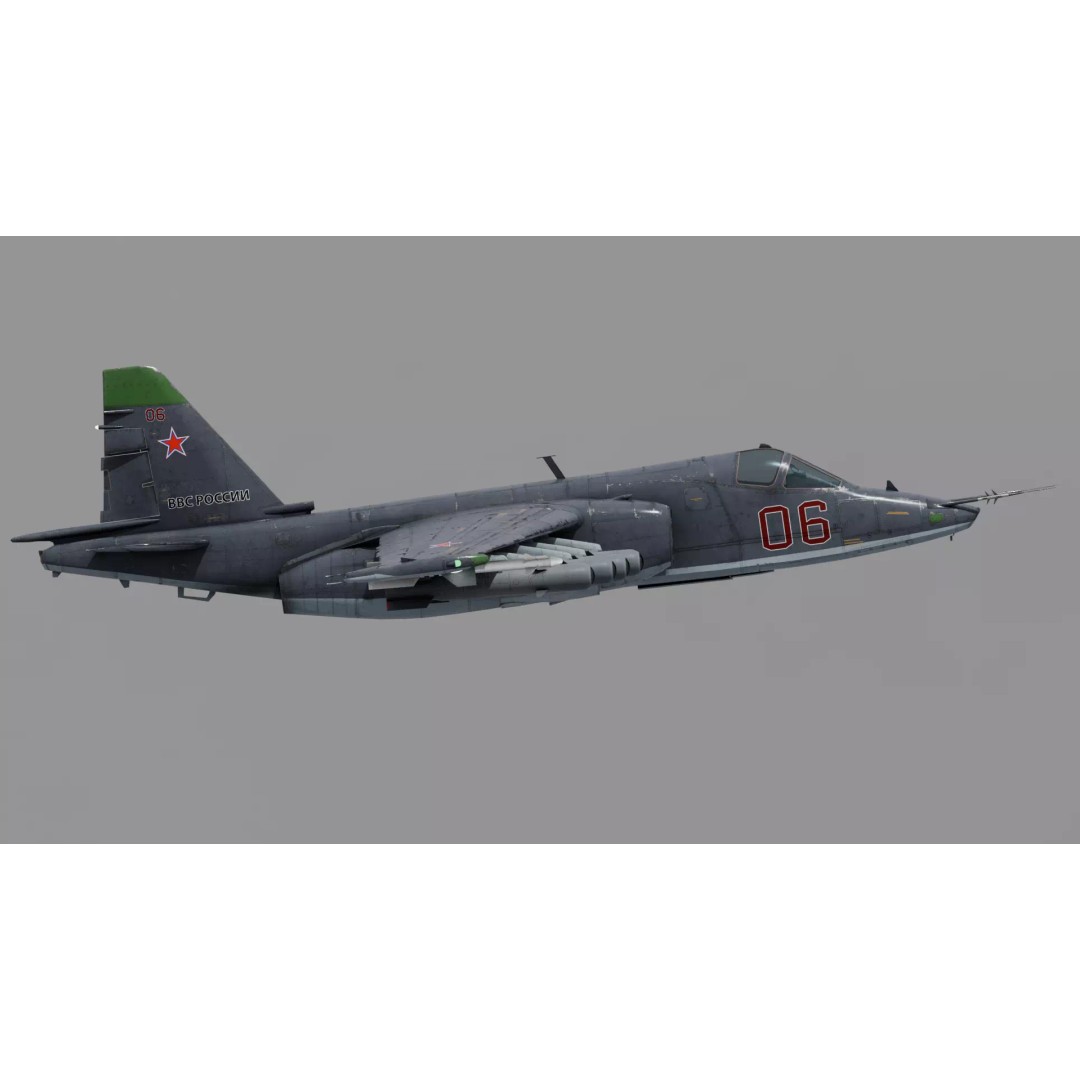 SU-25 Frogfoot 3D Model – Low Poly Game-Ready Aircraft, FBX, Blender - View 10