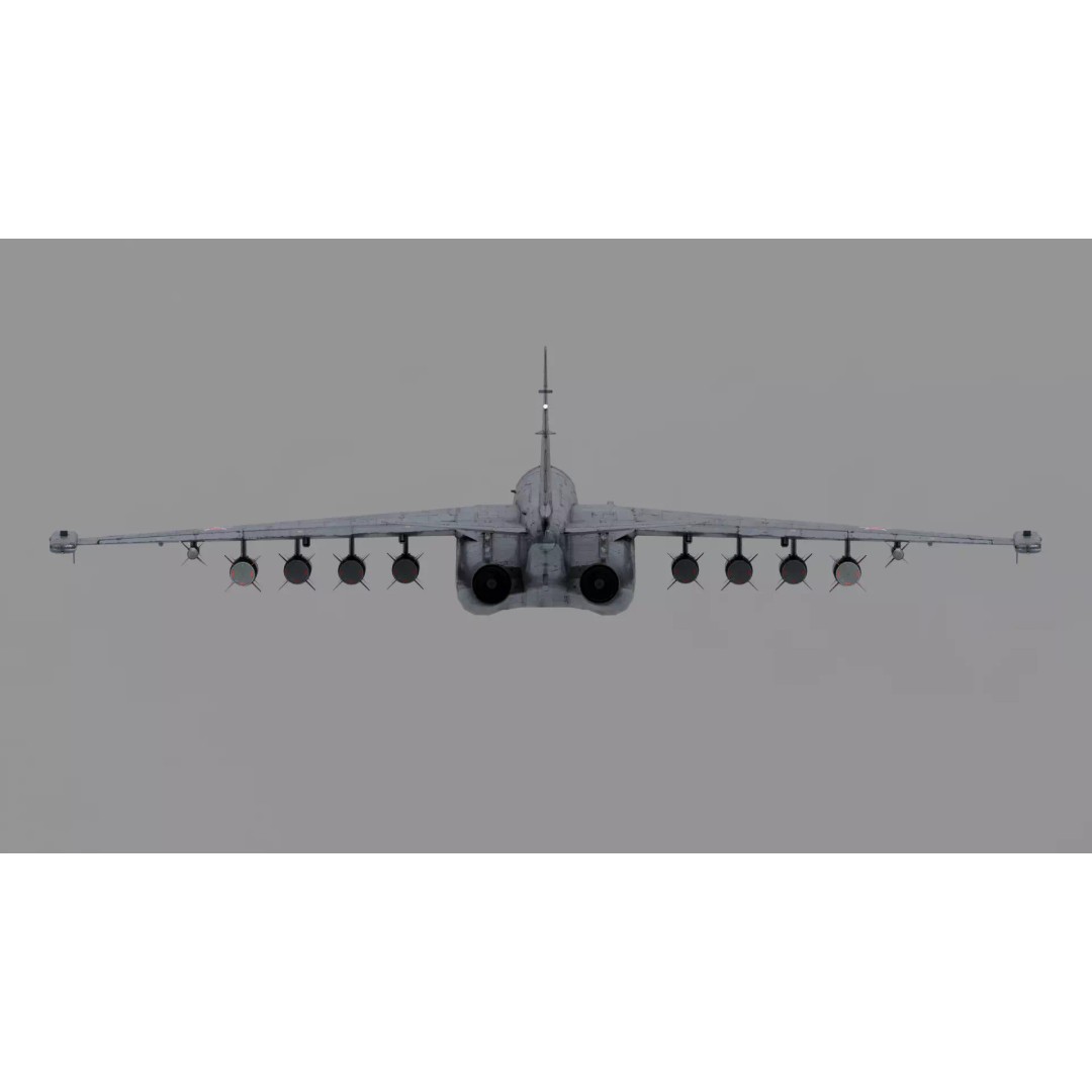 SU-25 Frogfoot 3D Model – Low Poly Game-Ready Aircraft, FBX, Blender - View 12