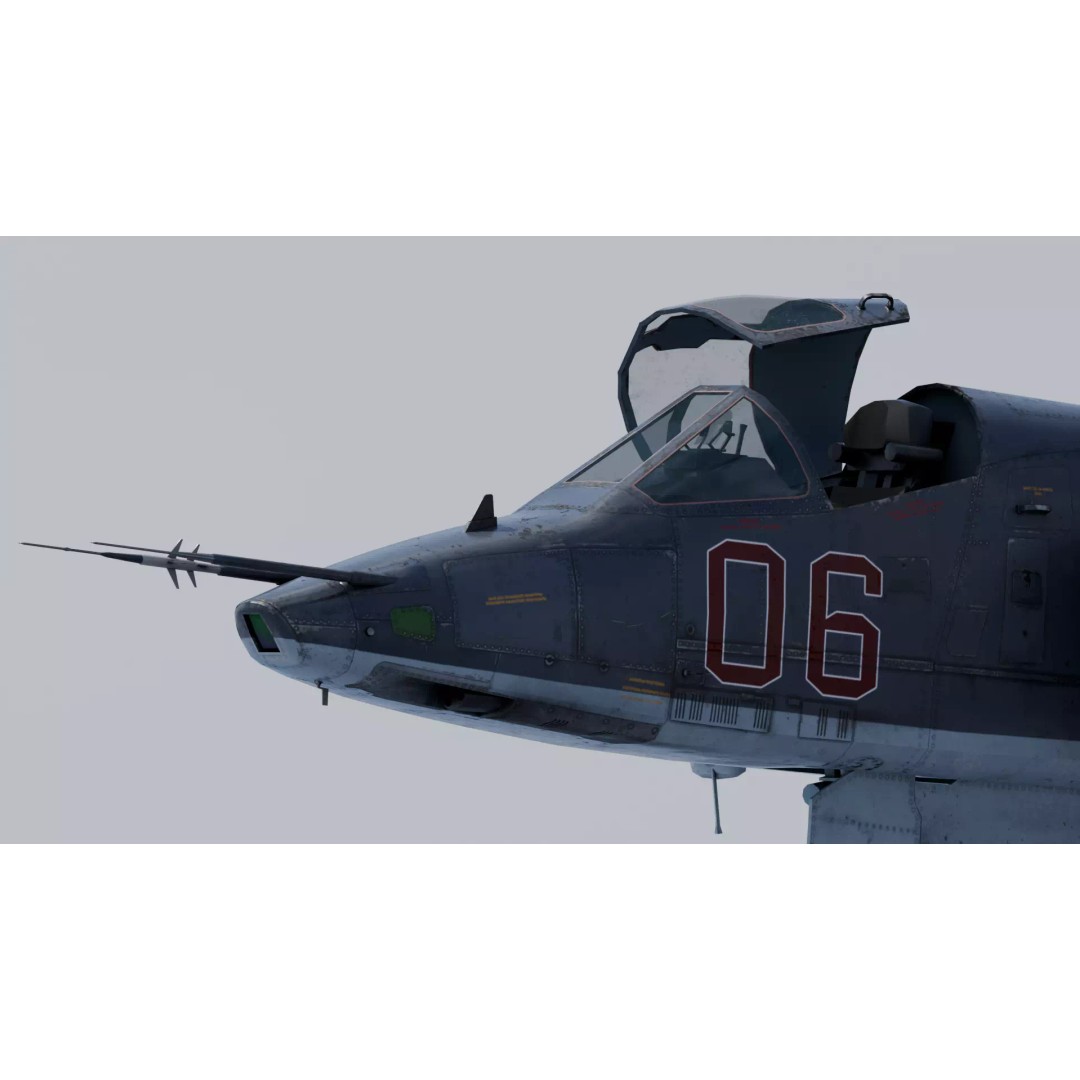 SU-25 Frogfoot 3D Model – Low Poly Game-Ready Aircraft, FBX, Blender - View 13