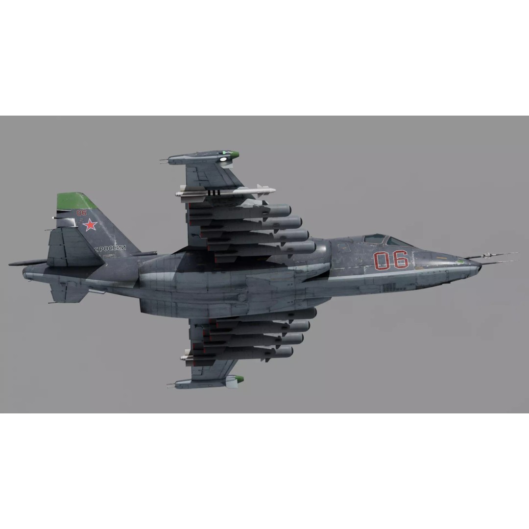 SU-25 Frogfoot 3D Model – Low Poly Game-Ready Aircraft, FBX, Blender - View 15