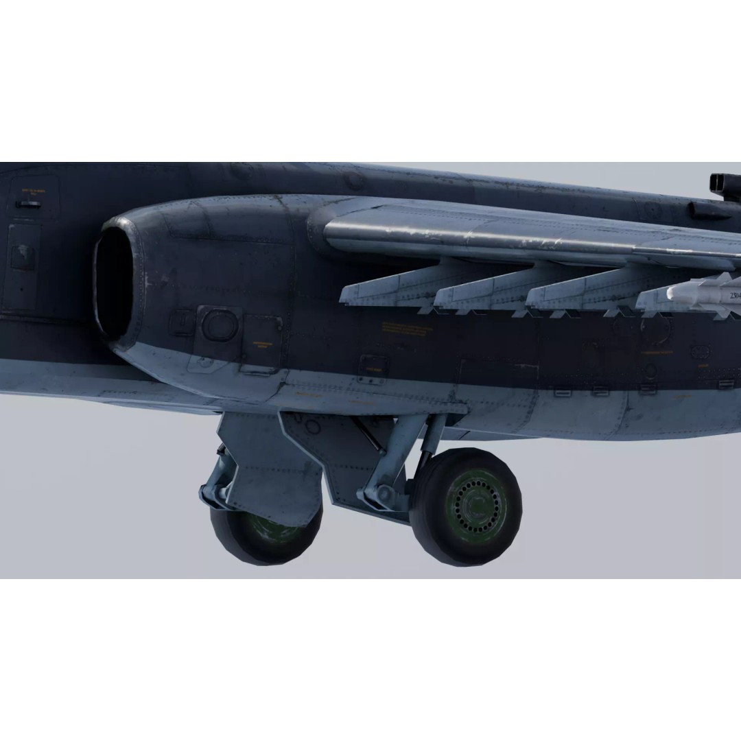 SU-25 Frogfoot 3D Model – Low Poly Game-Ready Aircraft, FBX, Blender - View 17