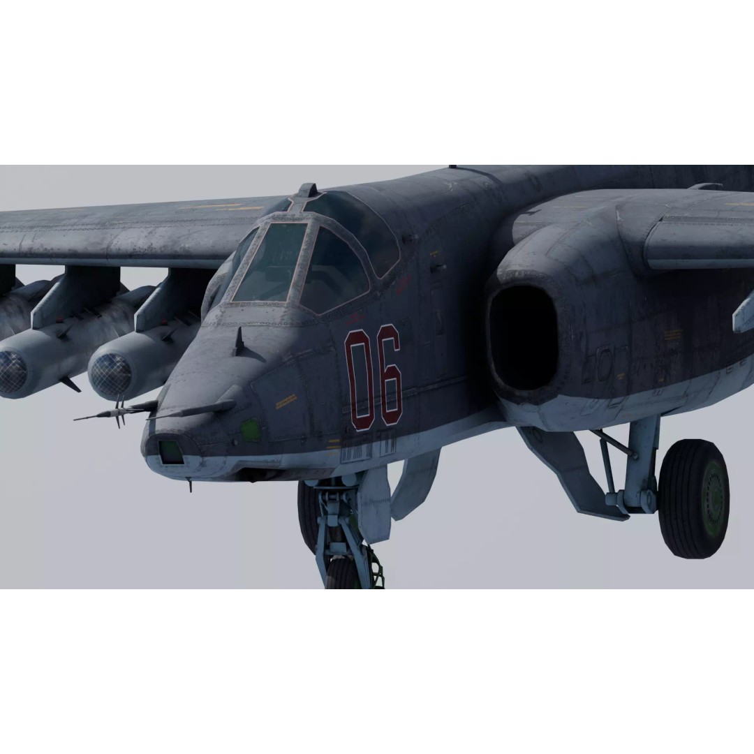 SU-25 Frogfoot 3D Model – Low Poly Game-Ready Aircraft, FBX, Blender - View 19
