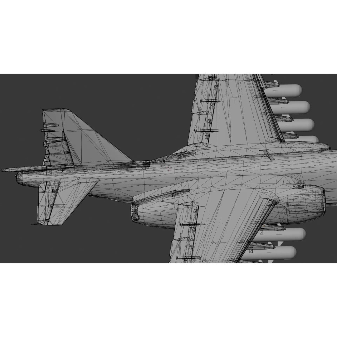 SU-25 Frogfoot 3D Model – Low Poly Game-Ready Aircraft, FBX, Blender - View 21