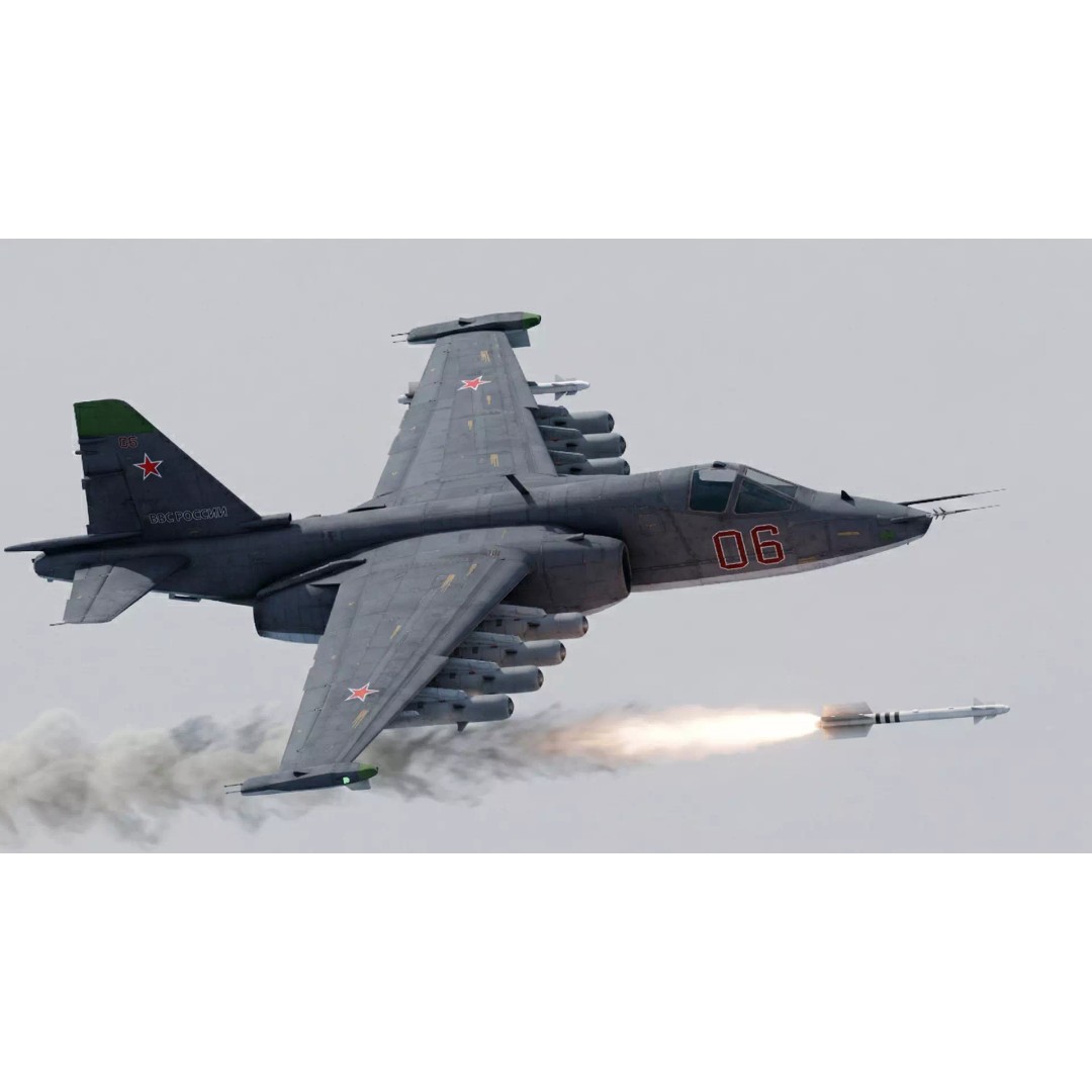 SU-25 Frogfoot 3D Model – Low Poly Game-Ready Aircraft, FBX, Blender - View 3