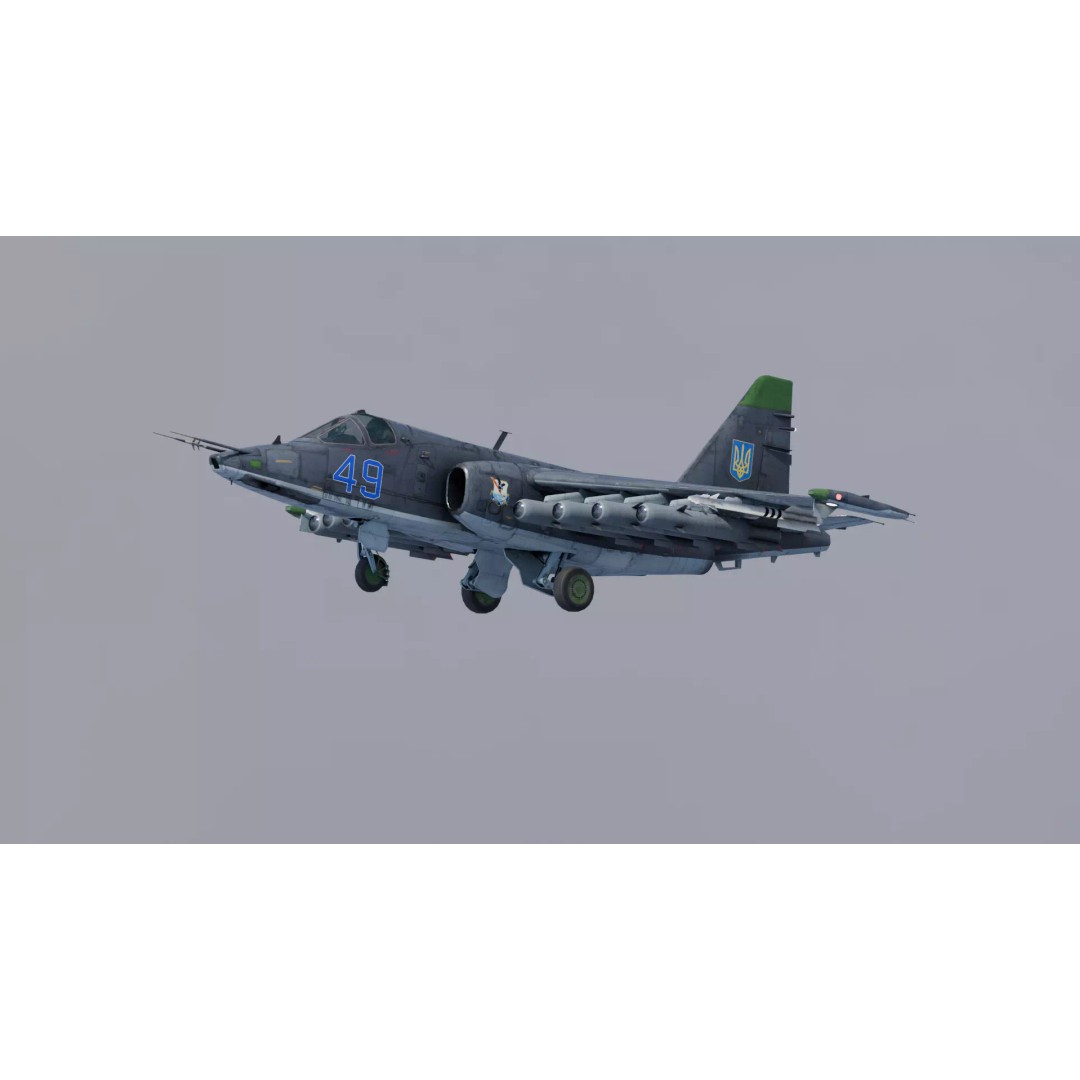 SU-25 Frogfoot 3D Model – Low Poly Game-Ready Aircraft, FBX, Blender - View 7