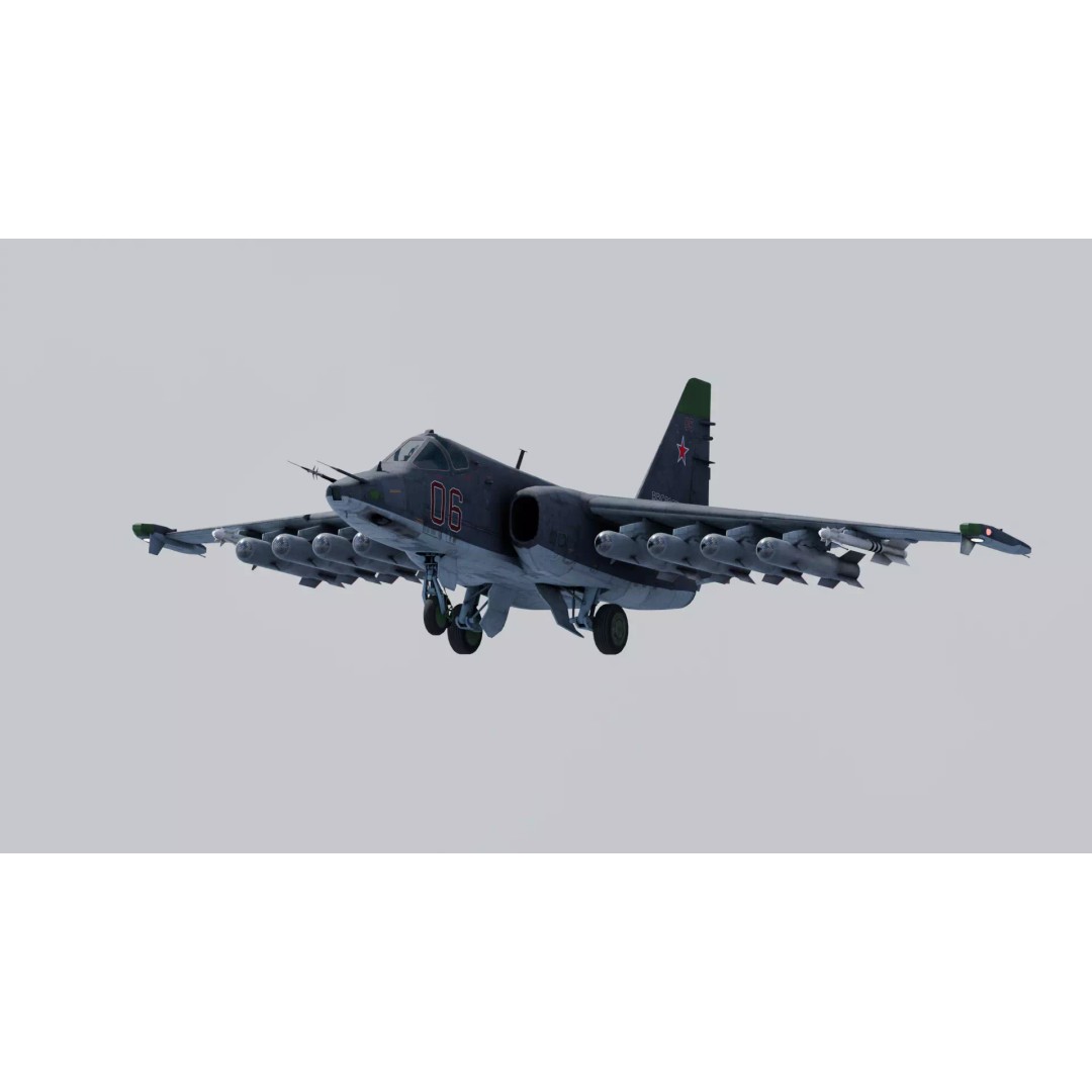 SU-25 Frogfoot 3D Model – Low Poly Game-Ready Aircraft, FBX, Blender - View 8