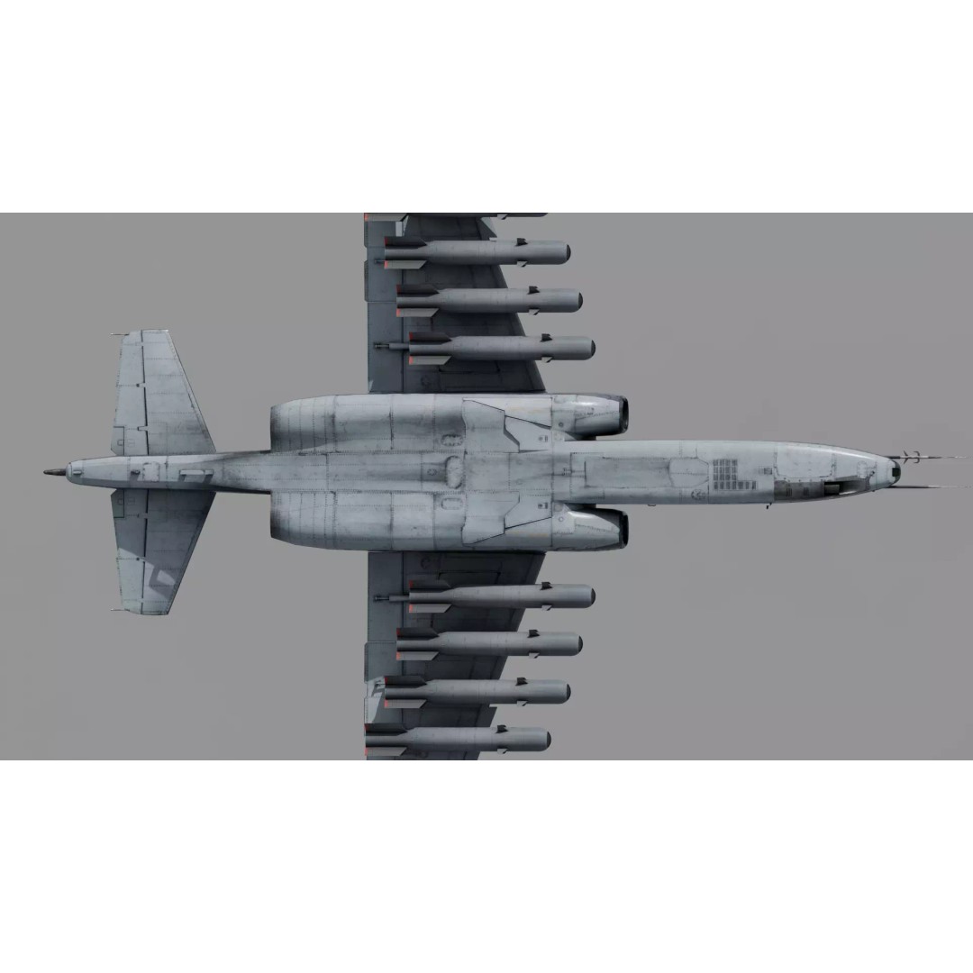 SU-25 Frogfoot 3D Model – Low Poly Game-Ready Aircraft, FBX, Blender - View 9