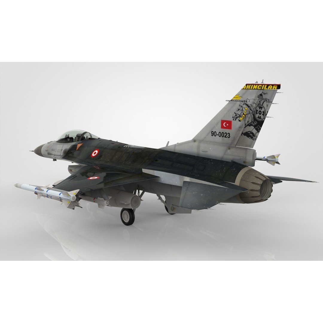 F-16 Fighting Falcon 3D Model – Low Poly Military Aircraft, FBX, OBJ - View 4
