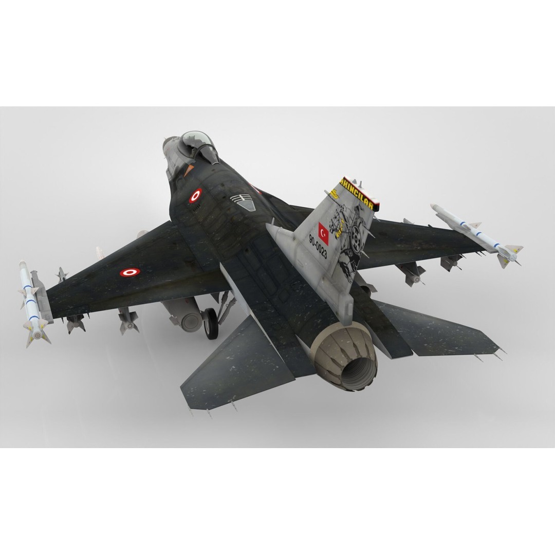 F-16 Fighting Falcon 3D Model – Low Poly Military Aircraft, FBX, OBJ - View 5