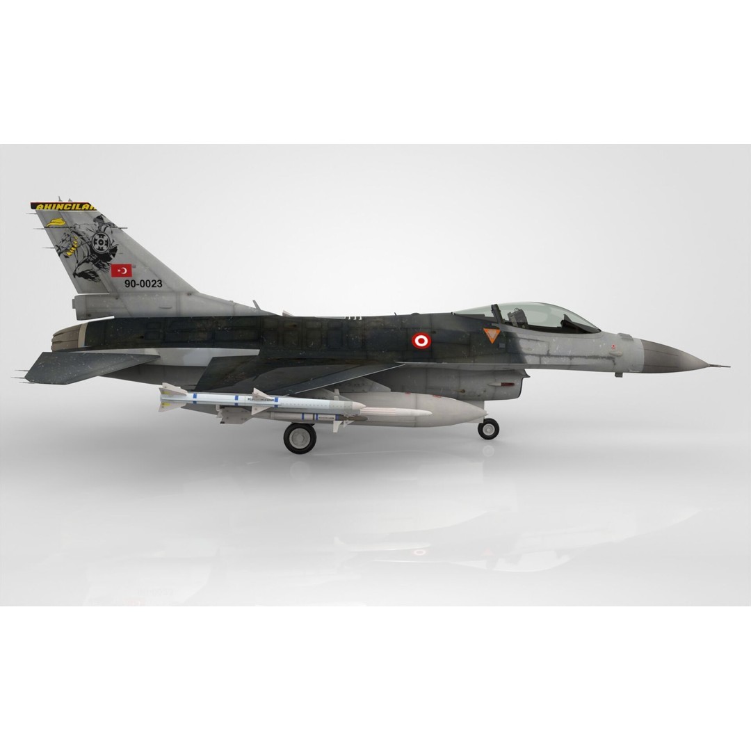 F-16 Fighting Falcon 3D Model – Low Poly Military Aircraft, FBX, OBJ - View 7