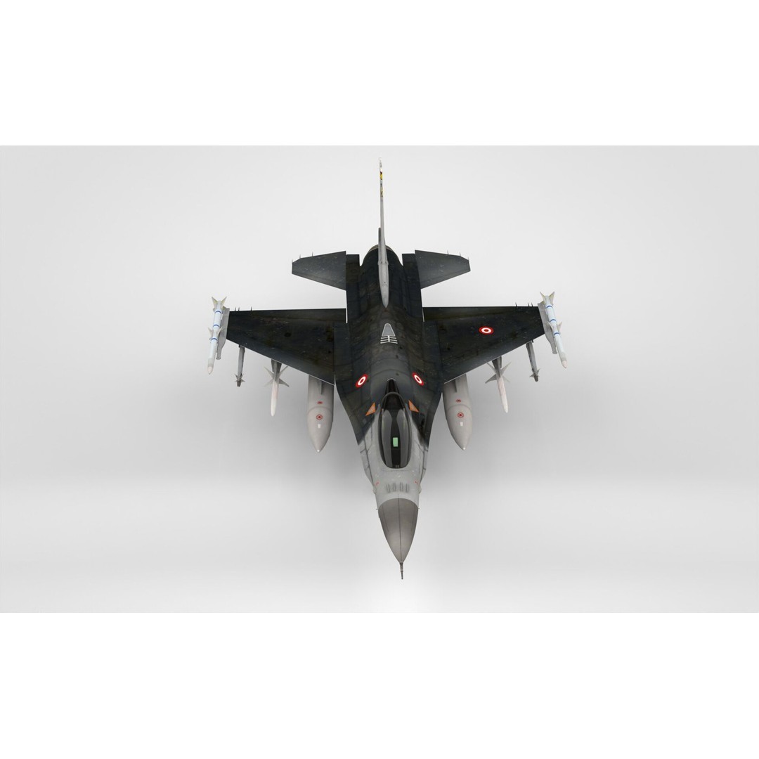 F-16 Fighting Falcon 3D Model – Low Poly Military Aircraft, FBX, OBJ - View 9