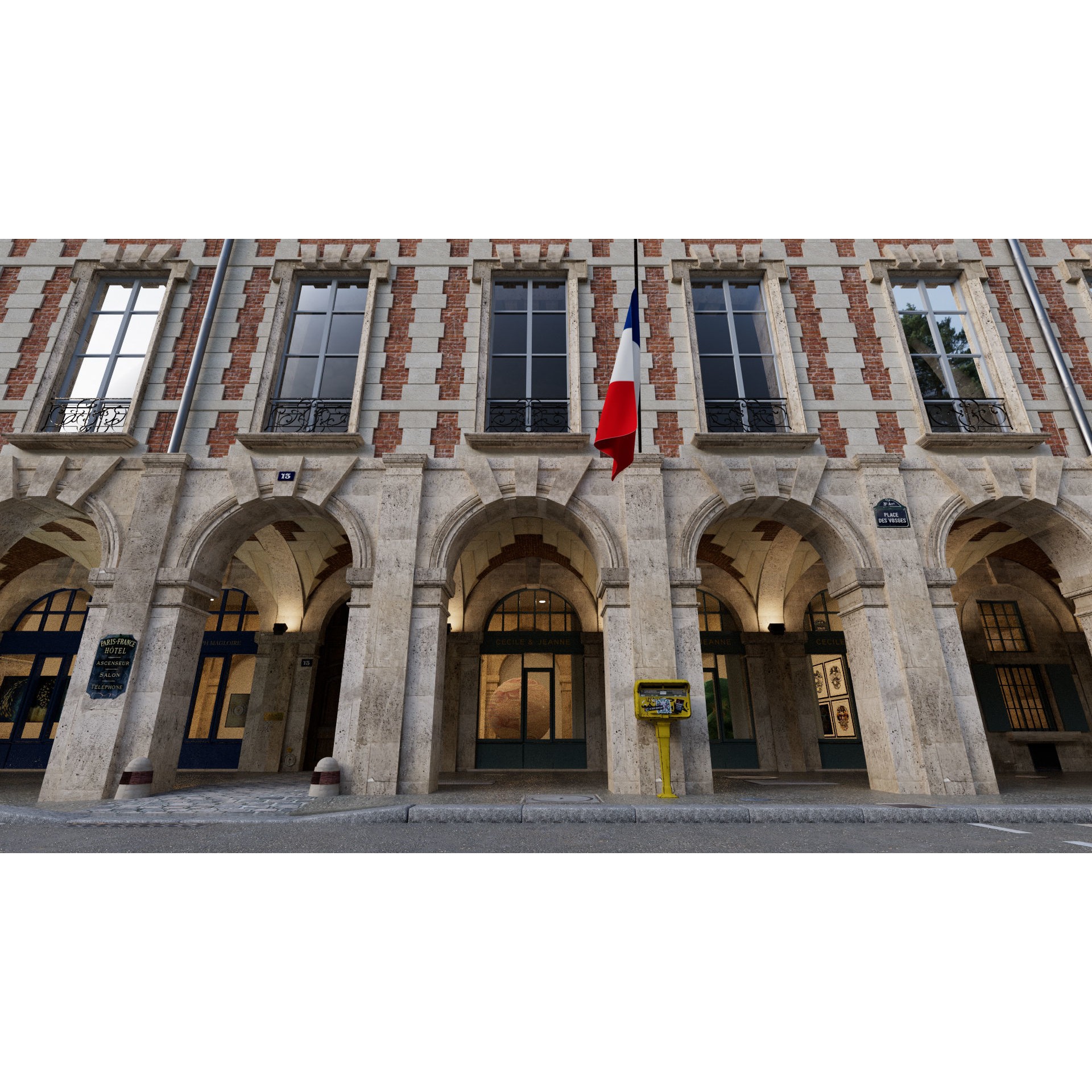 Paris Place des Vosges - Non Commercial License 3D Model - View 4