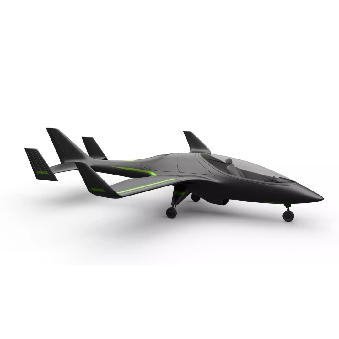 Sci-Fi Light Aircraft 3D Model – Futuristic Vehicle with PBR Textures, FBX - View 2