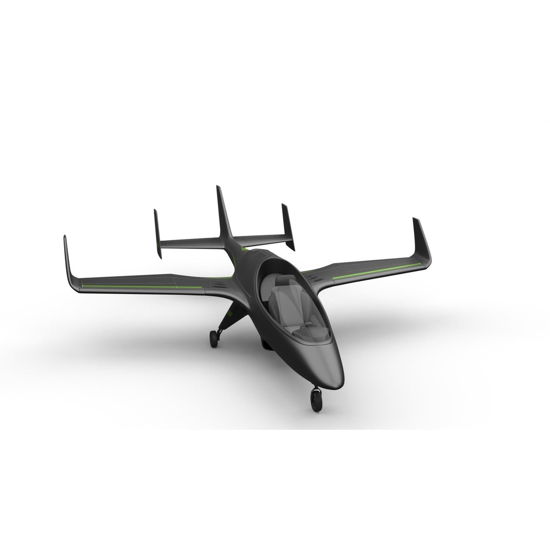 Sci-Fi Light Aircraft 3D Model – Futuristic Vehicle with PBR Textures, FBX - View 3