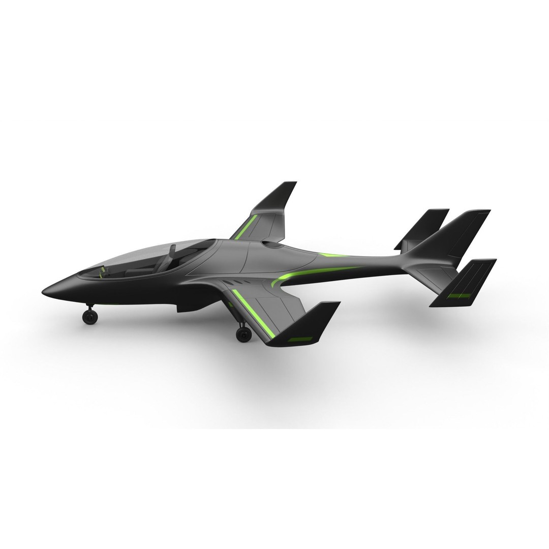 Sci-Fi Light Aircraft 3D Model – Futuristic Vehicle with PBR Textures, FBX - View 5