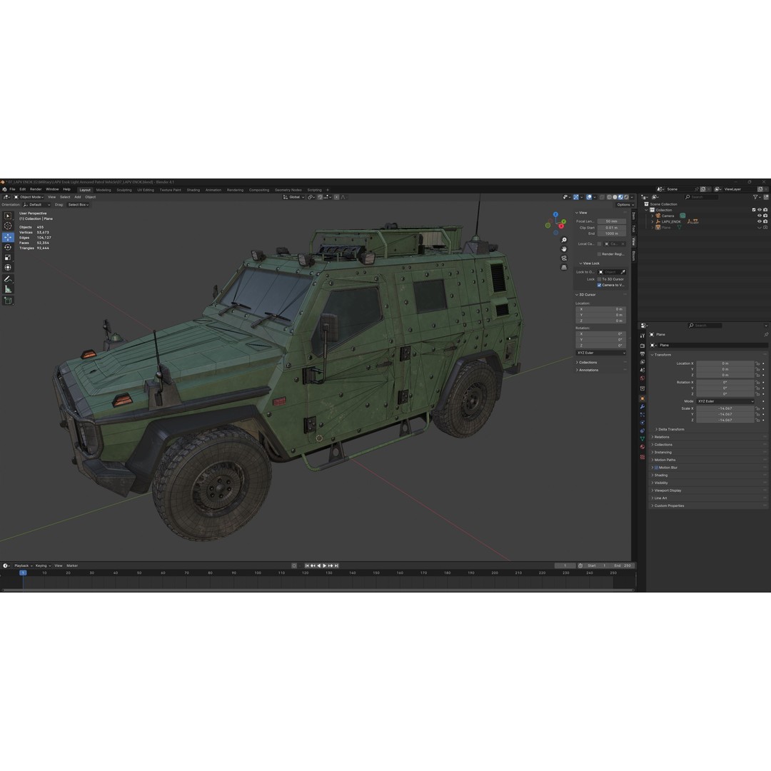 LAPV Enok Light Armored Patrol Vehicle 3D Model – Low Poly, PBR Textures, Game Ready
