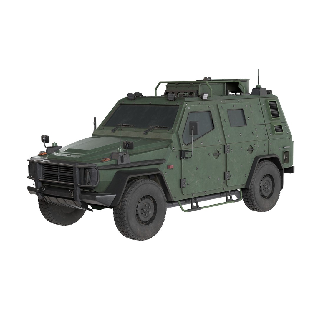 LAPV Enok Light Armored Patrol Vehicle 3D Model – Low Poly, PBR Textures, Game Ready - View 9