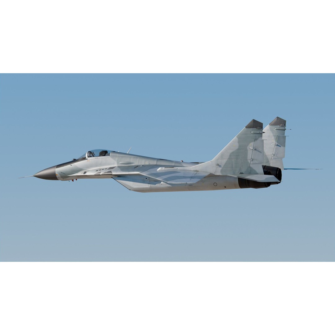 Mikoyan MiG-29 3D Model – High Poly Military Aircraft, FBX, PBR Textures