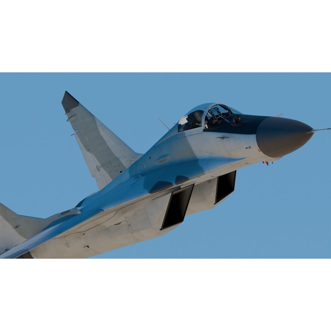 Mikoyan MiG-29 3D Model – High Poly Military Aircraft, FBX, PBR Textures - View 7