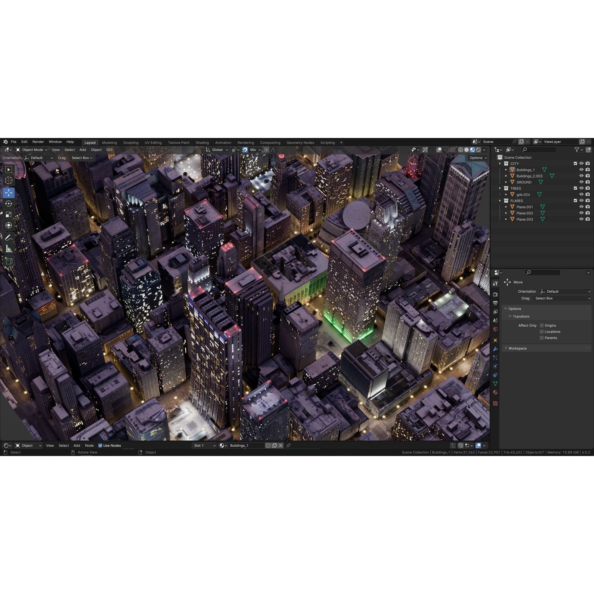 Chicago Cityscape - Low-Poly Game-Ready 3D Model - View 7