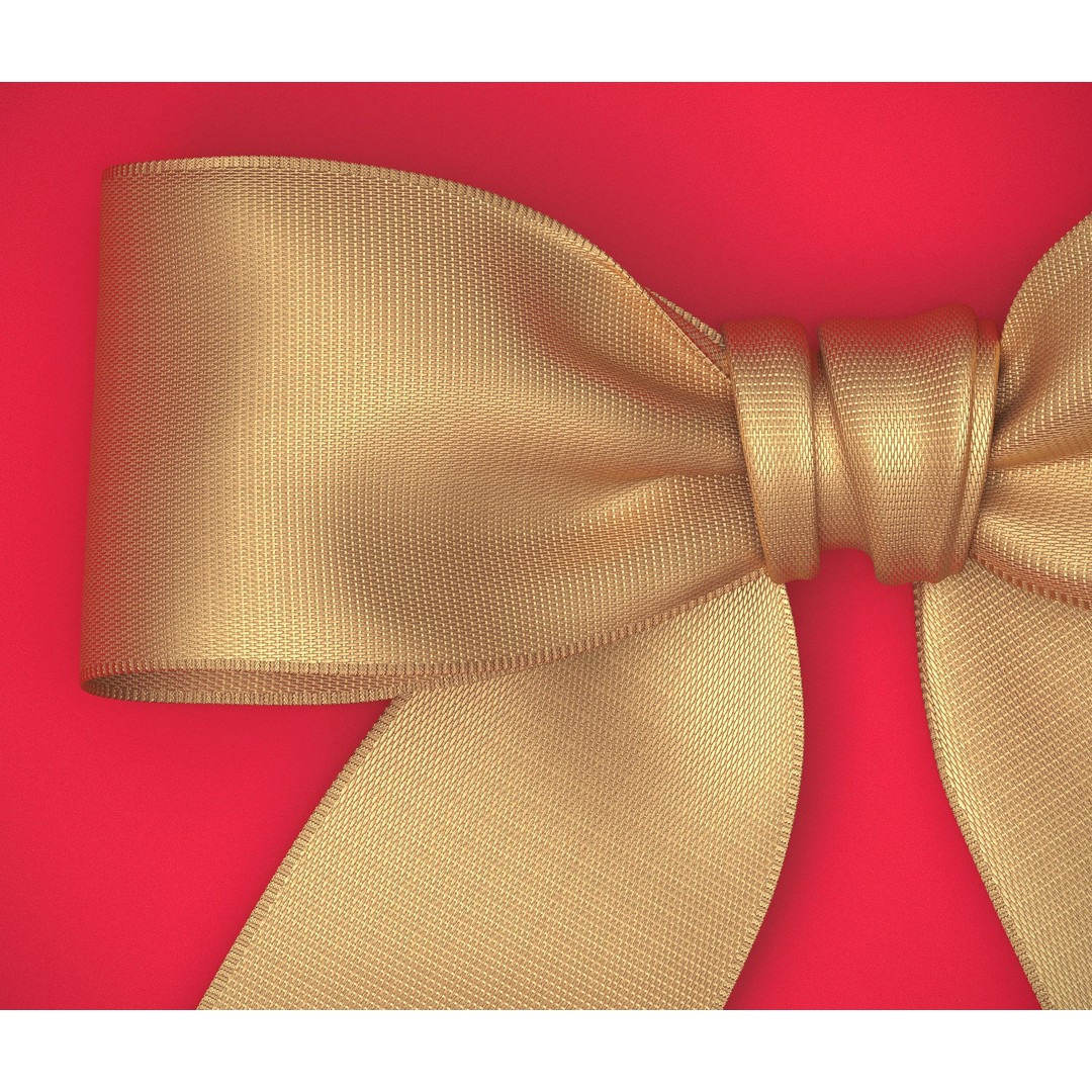 Realistic Gift Bow 3D Model – High Precision PBR Asset, FBX & OBJ - View 4