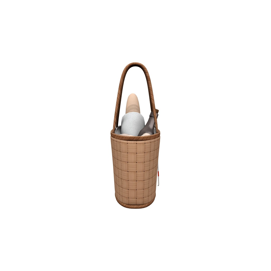 Picnic Hand Bag 3D Model – Low Poly Game Asset, FBX & OBJ Formats - View 5