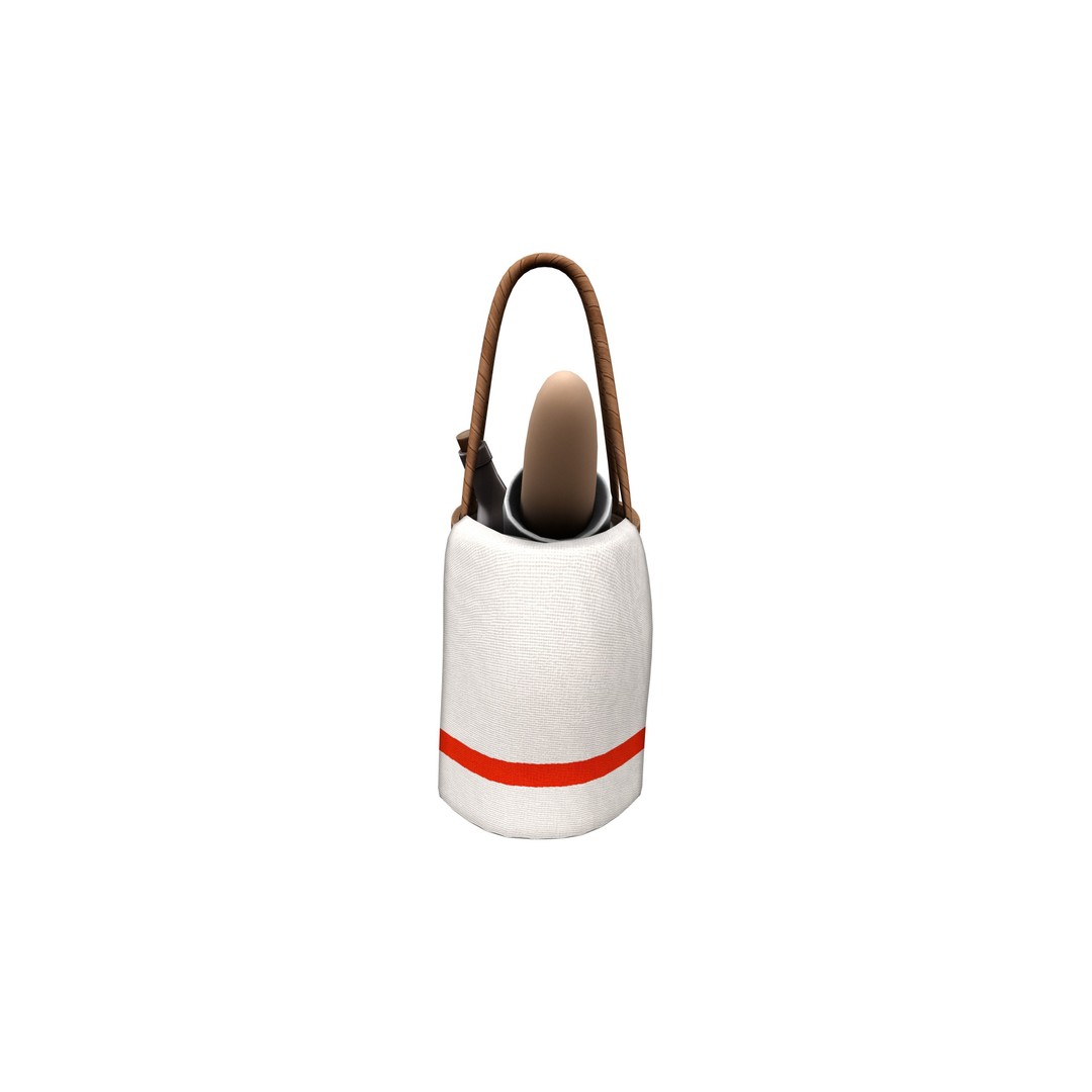 Picnic Hand Bag 3D Model – Low Poly Game Asset, FBX & OBJ Formats - View 7