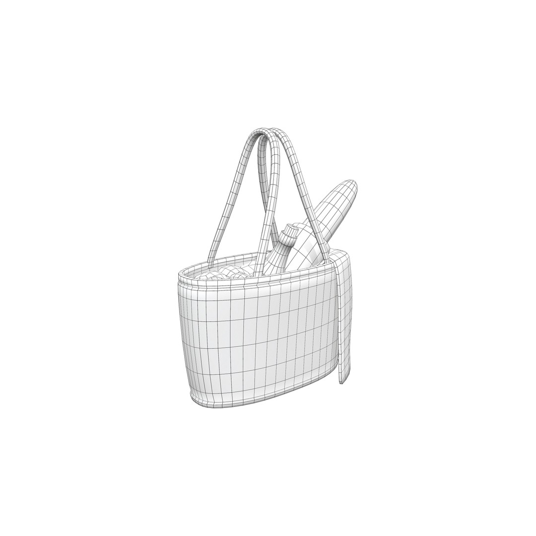 Picnic Hand Bag 3D Model – Low Poly Game Asset, FBX & OBJ Formats - View 9