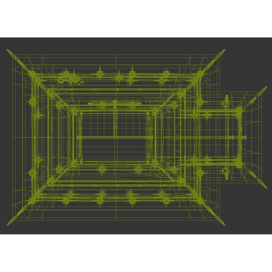 Multi-Story Wooden Structure House - Low-Poly Game-Ready 3D Model - View 9