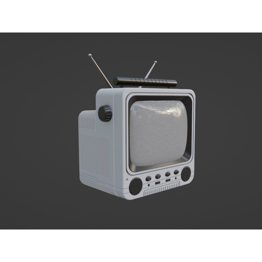 Compact Portable TV 3D Model – Low Poly PBR Game Asset, FBX - View 3
