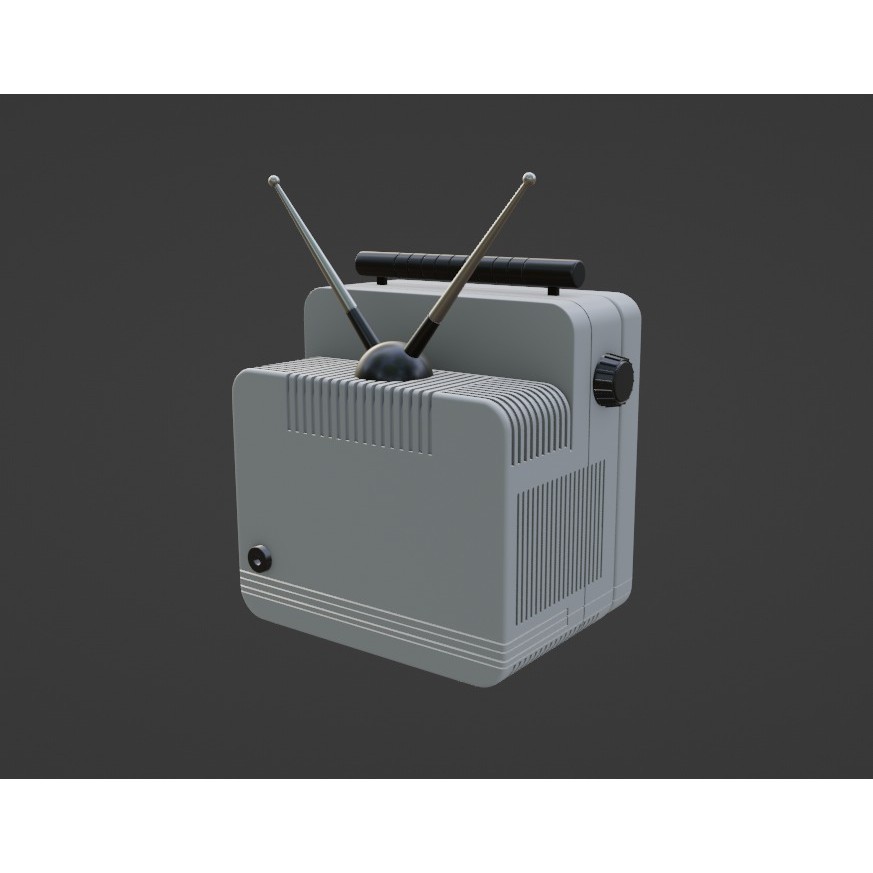 Compact Portable TV 3D Model – Low Poly PBR Game Asset, FBX - View 4
