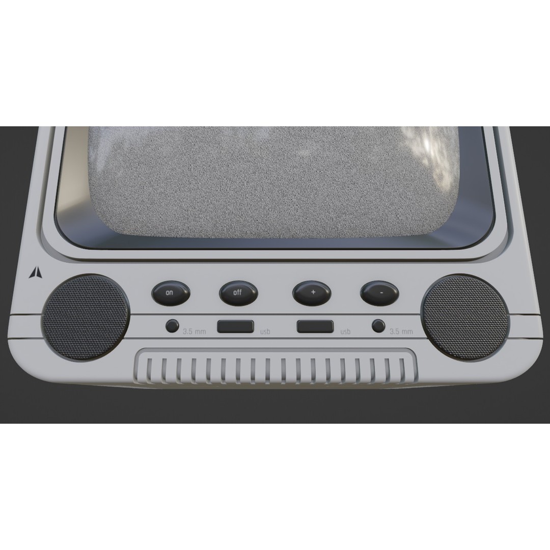 Compact Portable TV 3D Model – Low Poly PBR Game Asset, FBX - View 7
