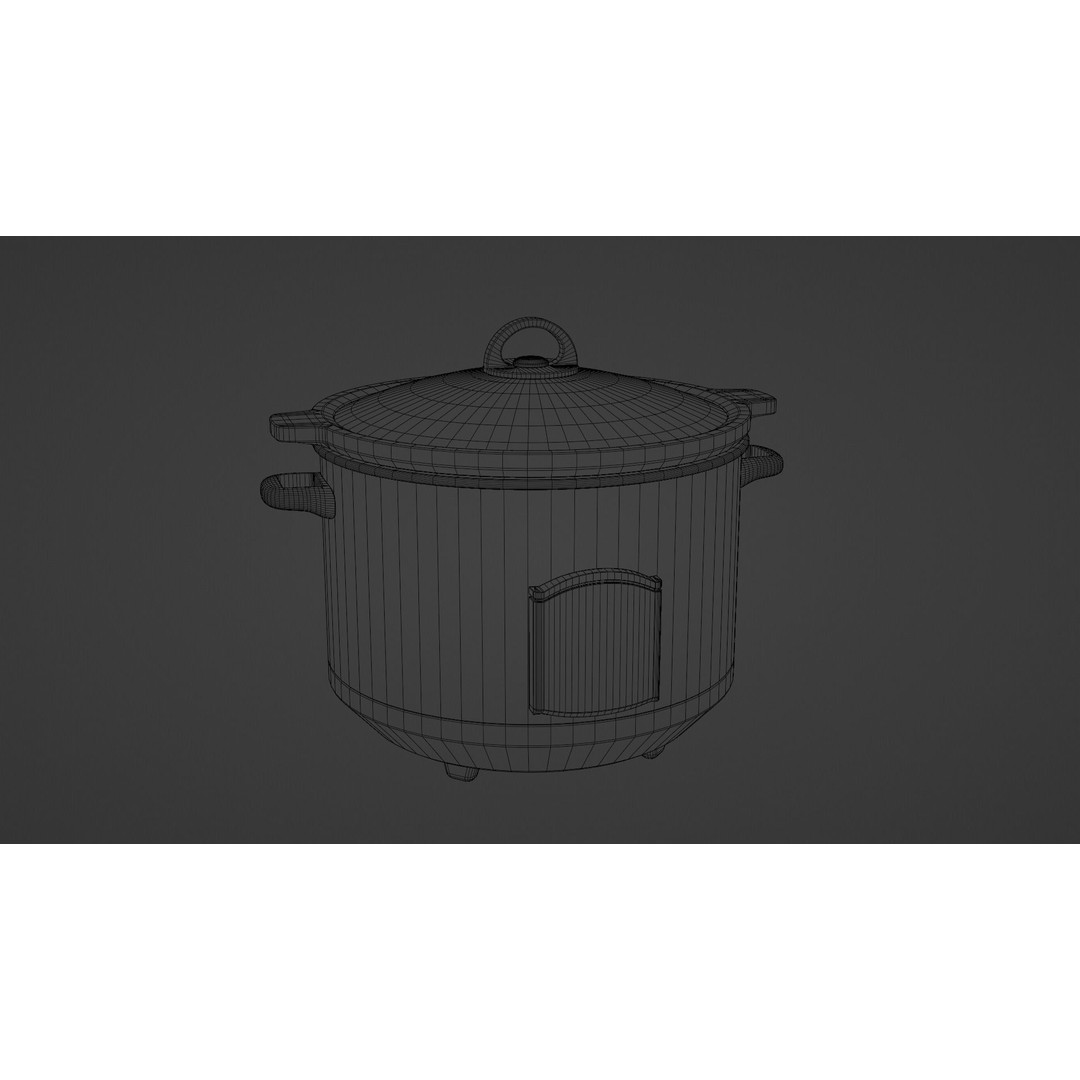 Slow Cooker 3D Model – Low Poly Game Asset, FBX, PBR Textures