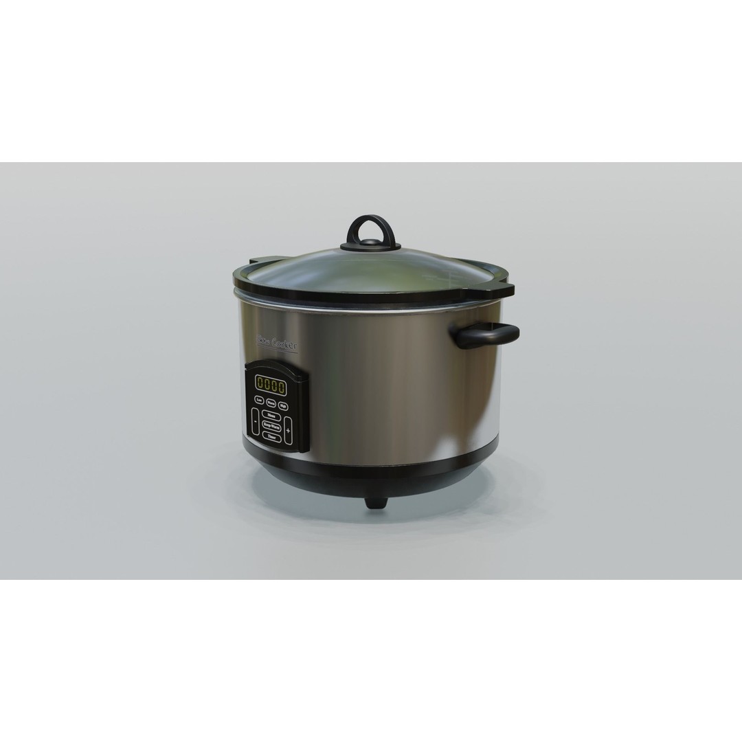 Slow Cooker 3D Model – Low Poly Game Asset, FBX, PBR Textures - View 3