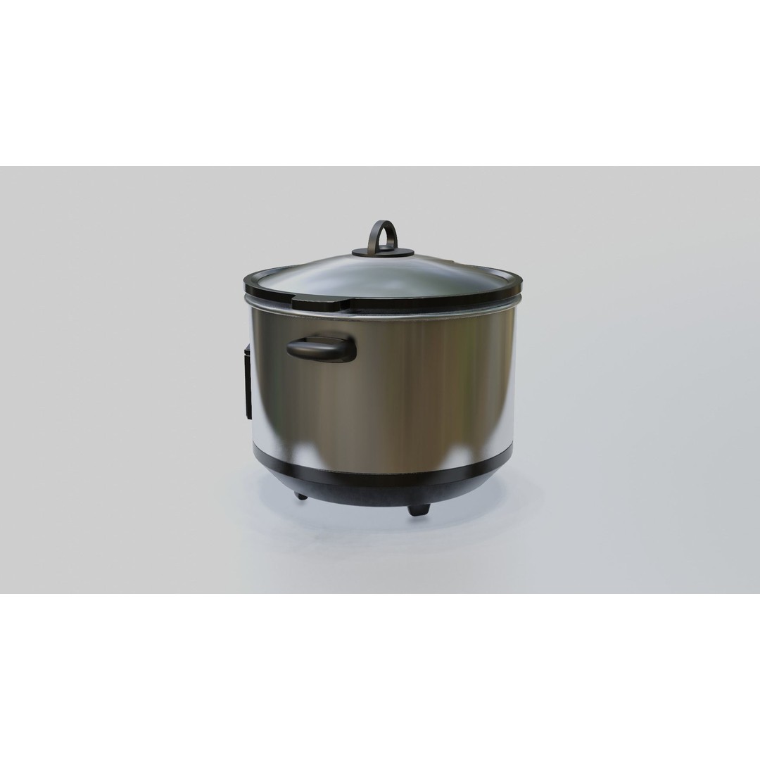 Slow Cooker 3D Model – Low Poly Game Asset, FBX, PBR Textures - View 4