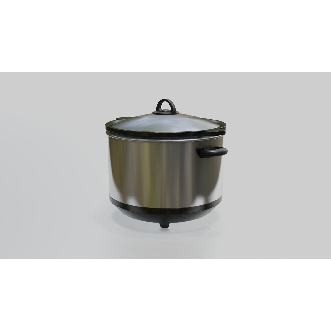 Slow Cooker 3D Model – Low Poly Game Asset, FBX, PBR Textures - View 5