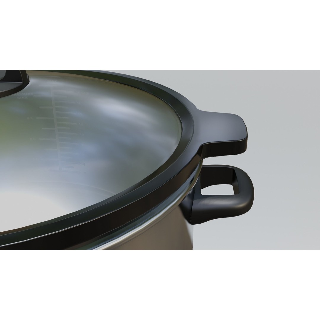 Slow Cooker 3D Model – Low Poly Game Asset, FBX, PBR Textures - View 6